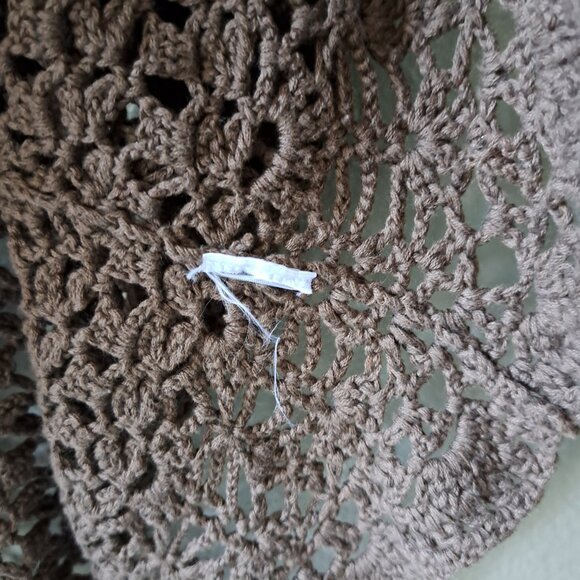 💙Tape Measure Vintage Bohemian Brown Sleeveless Crochet Dress Size Large - Picture 8 of 8